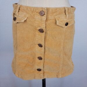 BDG Corduroy Mini Skirt Sz 4 Exposed Button Fly